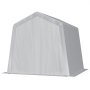 VEVOR Cobertizo de Almacenamiento para Exteriores Carpa Portátil 245x245x227 cm con Puerta Enrollable Estructura Resistente, Garaje para Motocicleta, Cortacésped, Bicicleta, Herramientas, Gris
