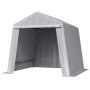 VEVOR Cobertizo de Almacenamiento para Exteriores Carpa Portátil 245x245x227 cm con Puerta Enrollable Estructura Resistente, Garaje para Motocicleta, Cortacésped, Bicicleta, Herramientas, Gris