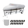 VEVOR Funda impermeable para barco, 701-731 cm de largo, 259 cm de ancho, 600D Oxford V-Hull, funda protectora para barco, anti-UV con bolsa de amarre, lancha motora, yate de remolque