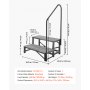 VEVOR Escalera para Autocaravana de 2 Peldaños, Escalera con Pasamanos Carga de 299,38 kg, con Alfombrilla Antideslizante, para Personas Mayores y Mascotas, Portátil para Jacuzzi, Caravana, Porche