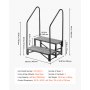 VEVOR Escalera para Autocaravana de 2 Peldaños Carga de 299,38 kg, Escalera con Pasamanos Doble con Alfombrilla Antideslizante, para Personas Mayores y Mascotas, Portátil para Jacuzzi, Caravana