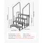 VEVOR Escalera para Autocaravana de 4 Peldaños Carga de 299,38 kg, Escalera con Pasamanos Doble con Alfombrilla Antideslizante, para Personas Mayores y Mascotas, Portátil para Jacuzzi, Caravana