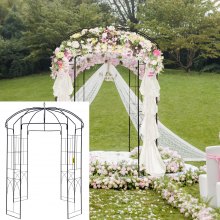 VEVOR Pérgola Gazebo con forma de jaula para pájaros, 9' x 6,6', para bodas, jardín al aire libre, negro