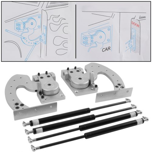 VEVOR Bisagras de Puerta para Coche, 2 Pcs Puntales 150PSI x 4 Pin de Bisagra de Puerta de Coche, Acero Color Plata Kit de Reparación de Pasador de Bisagra de Puerta Universal para Mayoría de Coches
