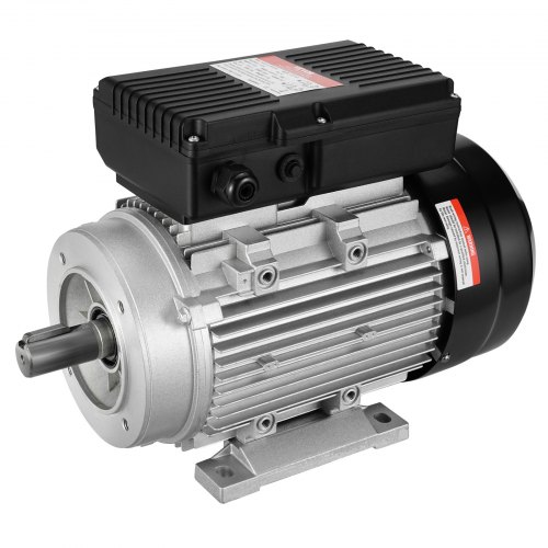 VEVOR Motor eléctrico 1.5KW 1400 rpm, AC 220~240V 9.85A, 90L, marco B34, motor de compresor de aire monofásico, eje con llave de 24 mm, rotación CW/CCW para maquinaria agrícola y equipos generales