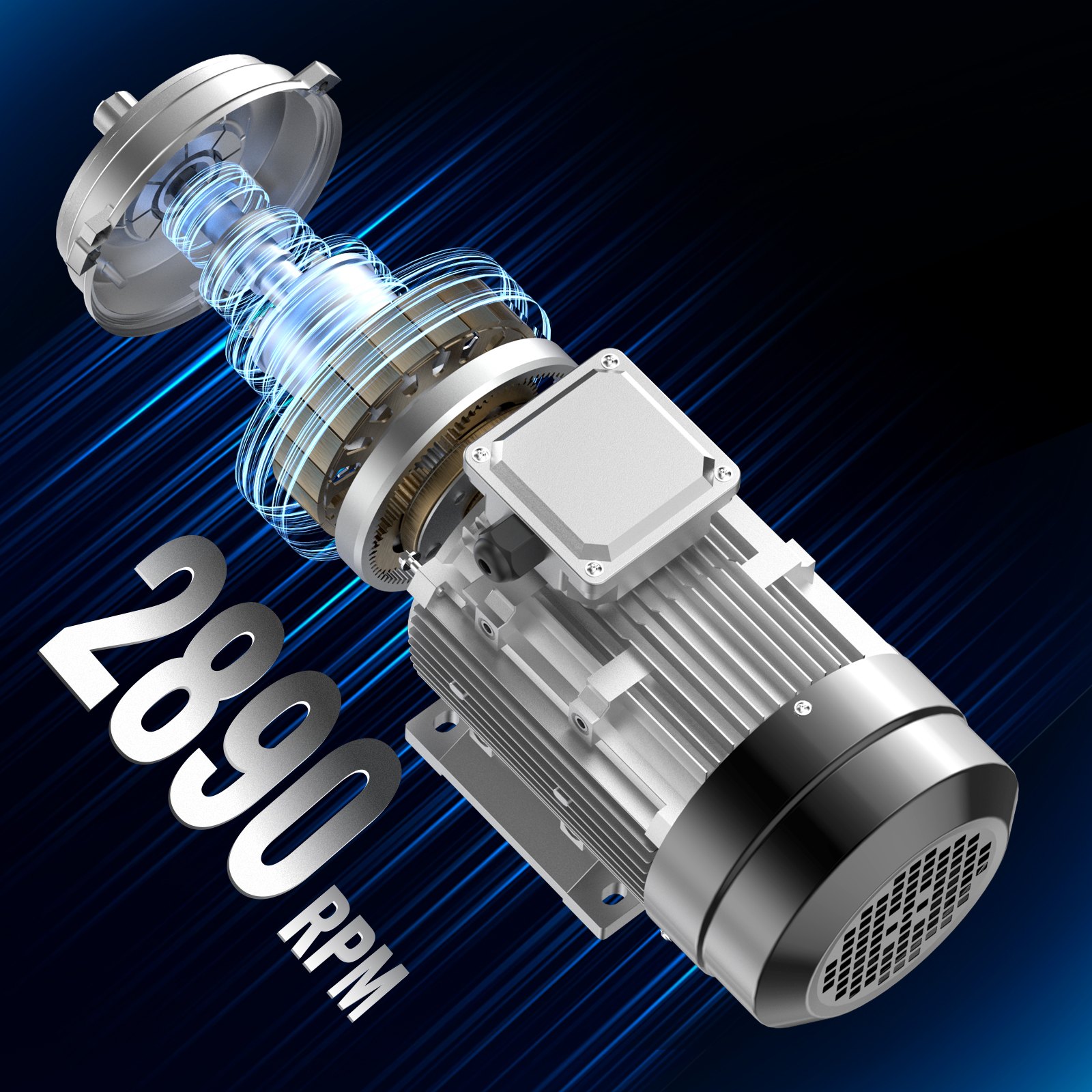 VEVOR Motor eléctrico 2.2KW 2890 rpm, AC 400V 4.7A, 90L, marco B3, motor compresor de aire trifásico, eje con llave de 24 mm, rotación CW/CCW para maquinaria agrícola y equipo general