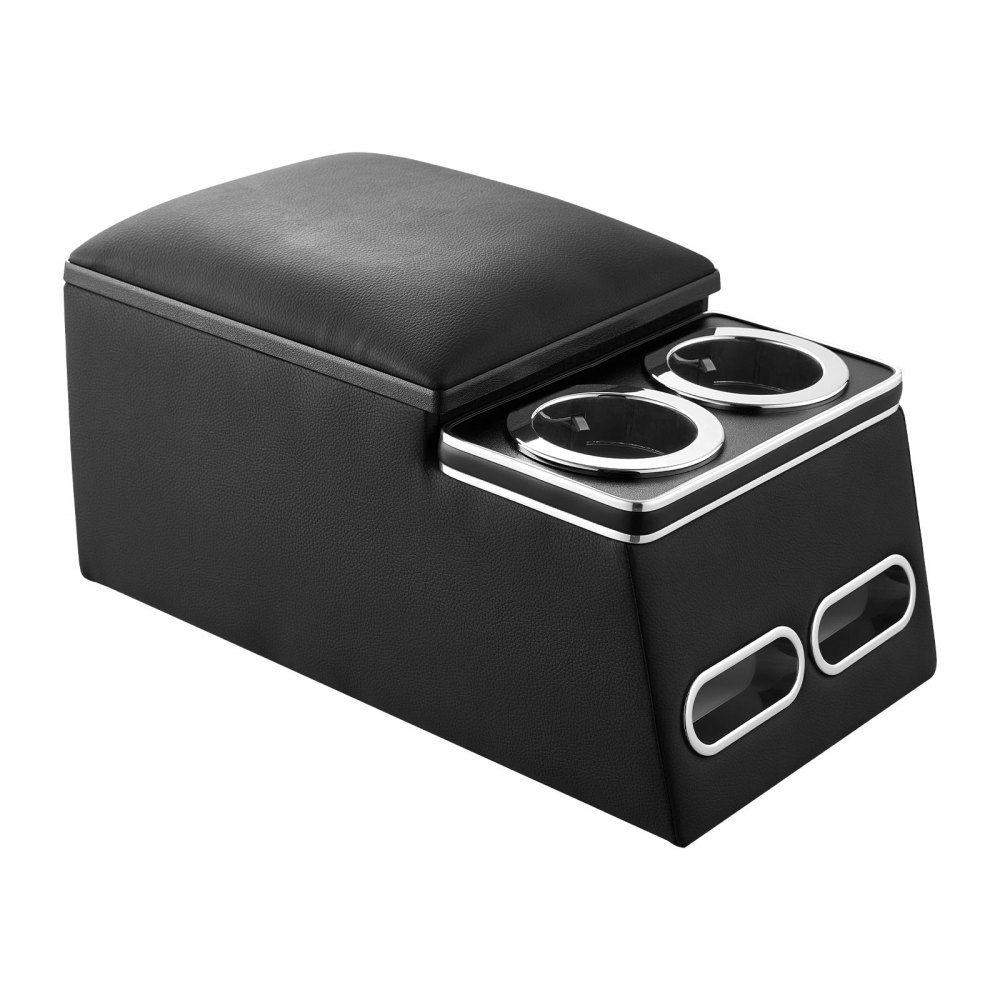 VEVOR Caja de Almacenamiento en Consola Central para el Asiento Trasero, Organizador de Herramientas con Reposabrazos, Portavasos y Portateléfonos, para MPV, Sedán y SUV, 435 x 250 x 230 mm, Negro
