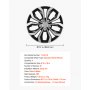 VEVOR Juego de 4 Tapacubos 16 pulgadas, Embellecedores de Rueda R163, Tapacubos Universales de 10 Radios de ABS, Resistente y Duradero, para Llantas de Hyundai, Chevrolet, Ford, Honda, Plata y Negro