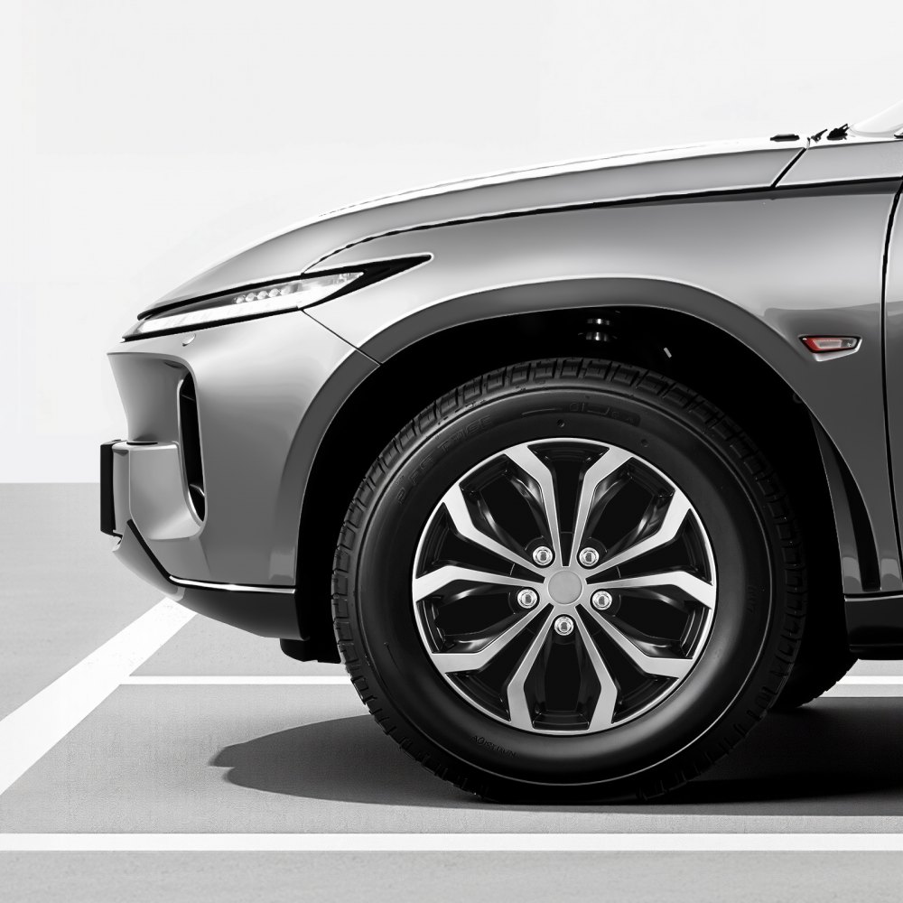 VEVOR Juego de 4 Tapacubos 15 pulgadas, Embellecedores de Rueda R15, Tapacubos Universales de 10 Radios de ABS, Resistente y Duradero, para Llantas de Hyundai, Chevrolet, Ford, Honda, Plata y Negro