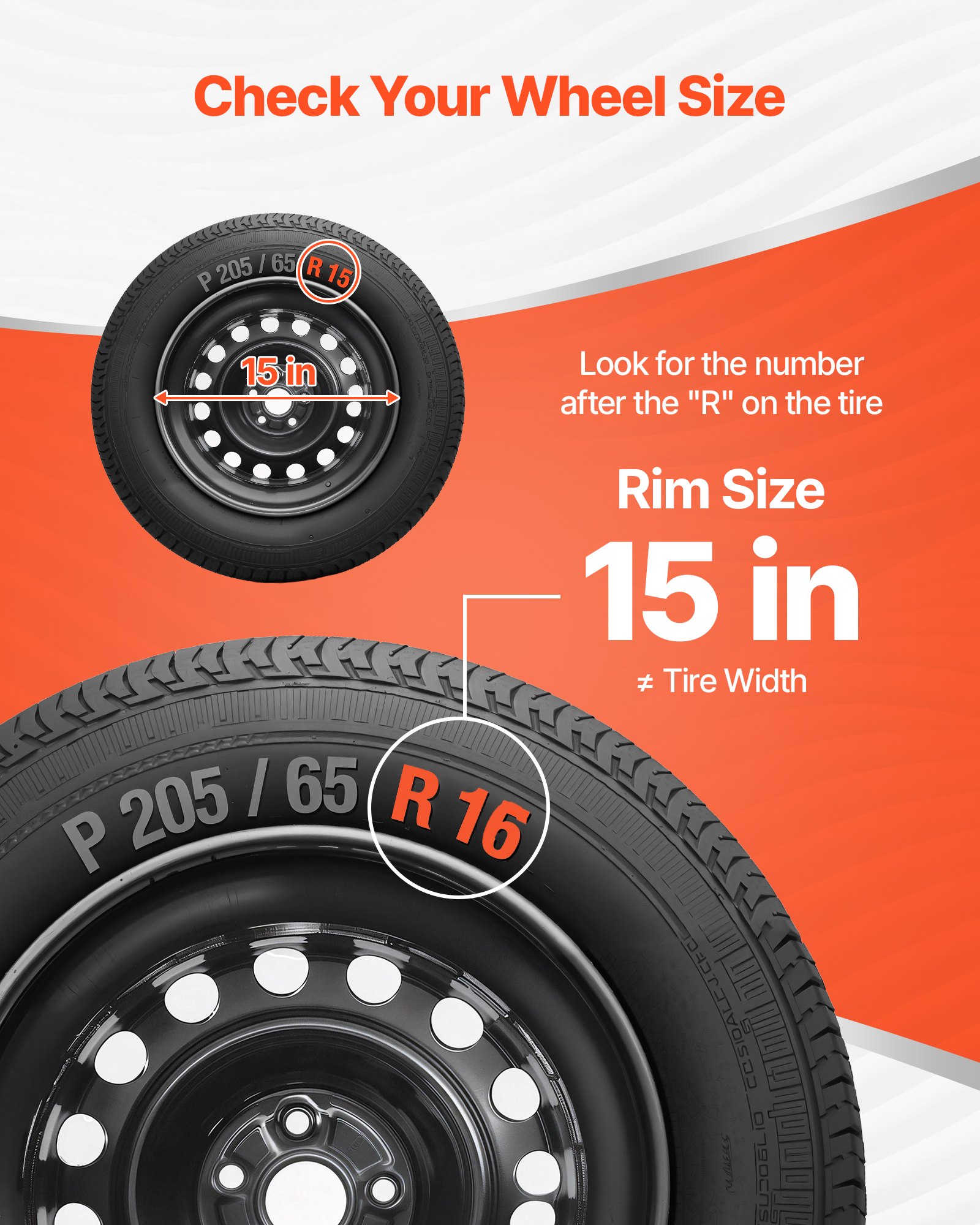 VEVOR Juego de 4 Tapacubos 15 pulgadas, Embellecedores de Rueda R15, Tapacubos Universales de 10 Radios de ABS, Resistente y Duradero, para Llantas de Hyundai, Chevrolet, Ford, Honda, Plata y Negro