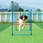 VEVOR Agility Training Equipment for Dogs, 7-Piece Upgrade Set with Adjustable High Hurdles, 6 Slalom Poles, 2 Tunnels, Jump Ring, Rest Box, 3 Frisbees, Whistle, Collapsible Bowl, Obstacle Course Set for Puppies with 3 Pockets