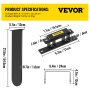 VEVOR Soporte para Motosierra del Tractor 12 x 24 cm Kit Universal de Portamotosierras para Tractores Acero SPCC Portador de Montaje de Motosierra Negro para ATV UTV Tractor Remolque y Otros Vehículos