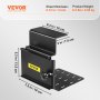 Soporte para motosierra VEVOR negro con dimensiones y peso mostrados.