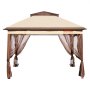 VEVOR Gazebo de Jardín 334x334 cm Cenador de Patio con Mosquitera Emergente para 8-10 Personas con Estructura de Metal, Lona Oxford 250D Revestida de PU, Refugio Exterior para Césped, Patio Trasero