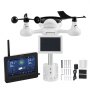 VEVOR 7-in-1 weather station with Wi-Fi, 7-inch TFT color display, solar-powered outdoor sensor, monitoring of indoor and outdoor areas, including temperature, humidity, wind speed/direction and rainfall