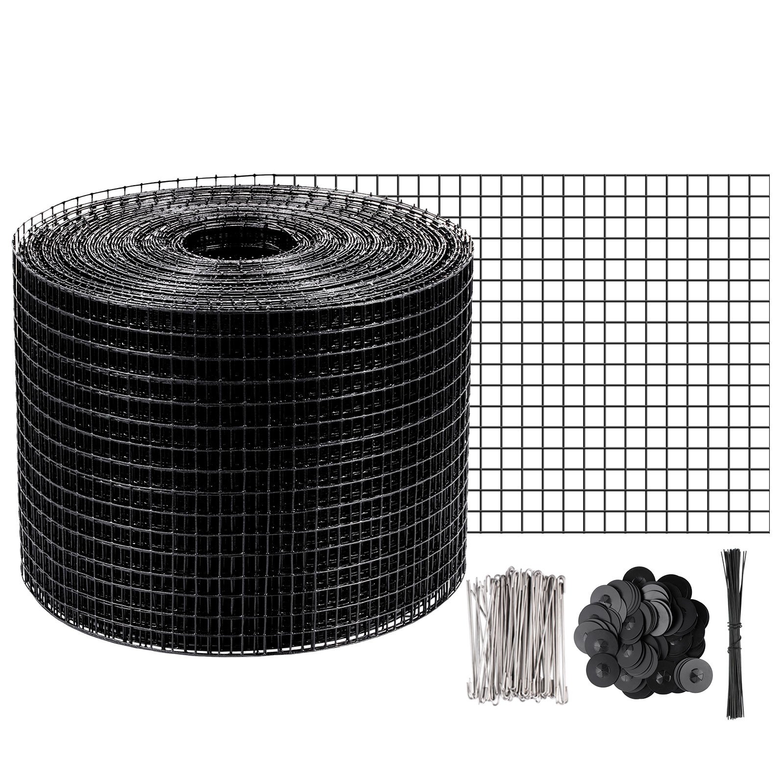 VEVOR Kit de Rollo de Protección contra Pájaros 15cm x 30m Kit de Alambre contra Pájaro para Panel Solar con 100 Sujetadores y 50 Cables de Amarre Juego de Rollo de Protección con Revestimiento de PVC