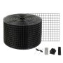 VEVOR Kit de Rollo de Protección para Pájaros 20,3 cm x 30,5 m Kit de Alambre contra Pájaro para Panel Solar con 50 Sujetadores y 50 Bridas para Cables Rollo de Protección con Revestimiento de PVC