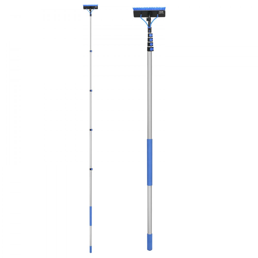 VEVOR Kit de Barra de Alimentación de Agua, Barra de Limpieza de Paneles Solares de 9 m con Mango Extensible, Cabezal de Cepillo Giratorio de 180° y Manguera de 20 m, para el Hogar y Exteriores