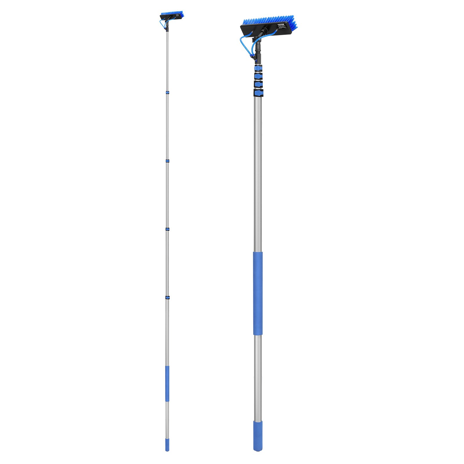 VEVOR Kit de Barra de Alimentación de Agua, Barra de Limpieza de Paneles Solares de 9 m con Mango Extensible, Cabezal de Cepillo Giratorio de 180° y Manguera de 20 m, para el Hogar y Exteriores