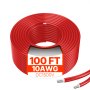 VEVOR 6mm²/10 AWG Cable de Extensión para Panel Solar 30,48m, Impermeable IP67, Rojo