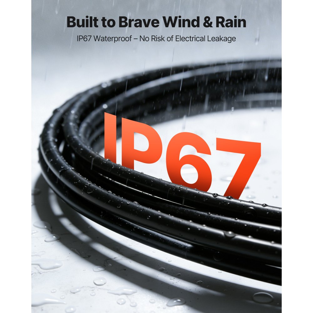 VEVOR Cable Solar 6 mm², Cable de Extensión para Paneles Solares, Rojo y Negro de 30,48 m, IP67 Impermeable, Cobre Estañado, para Instalación de Sistemas PV en Exterior Caravanas Techo Barco Marino