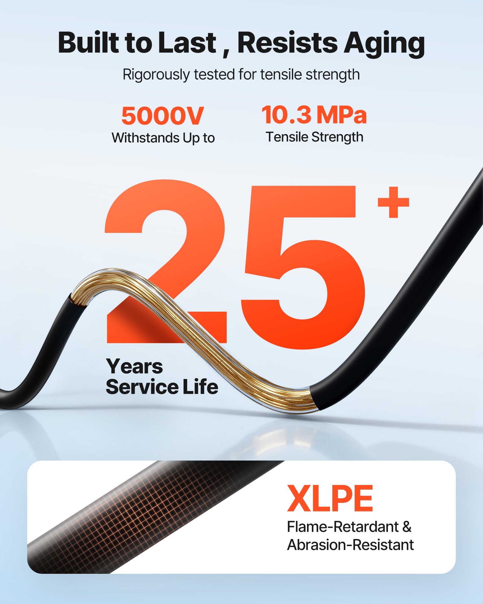 VEVOR Cable Solar 6 mm², Cable de Extensión para Paneles Solares, Rojo y Negro de 30,48 m, IP67 Impermeable, Cobre Estañado, para Instalación de Sistemas PV en Exterior Caravanas Techo Barco Marino