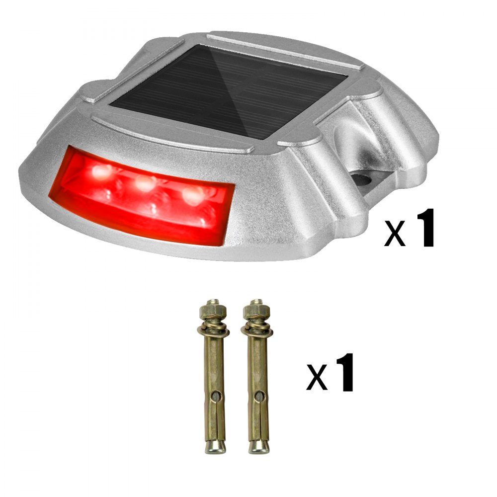Vevor Energía Solar 6 Leds Luces Luz Solar De Tierra Para Entrada Carretera Rojo