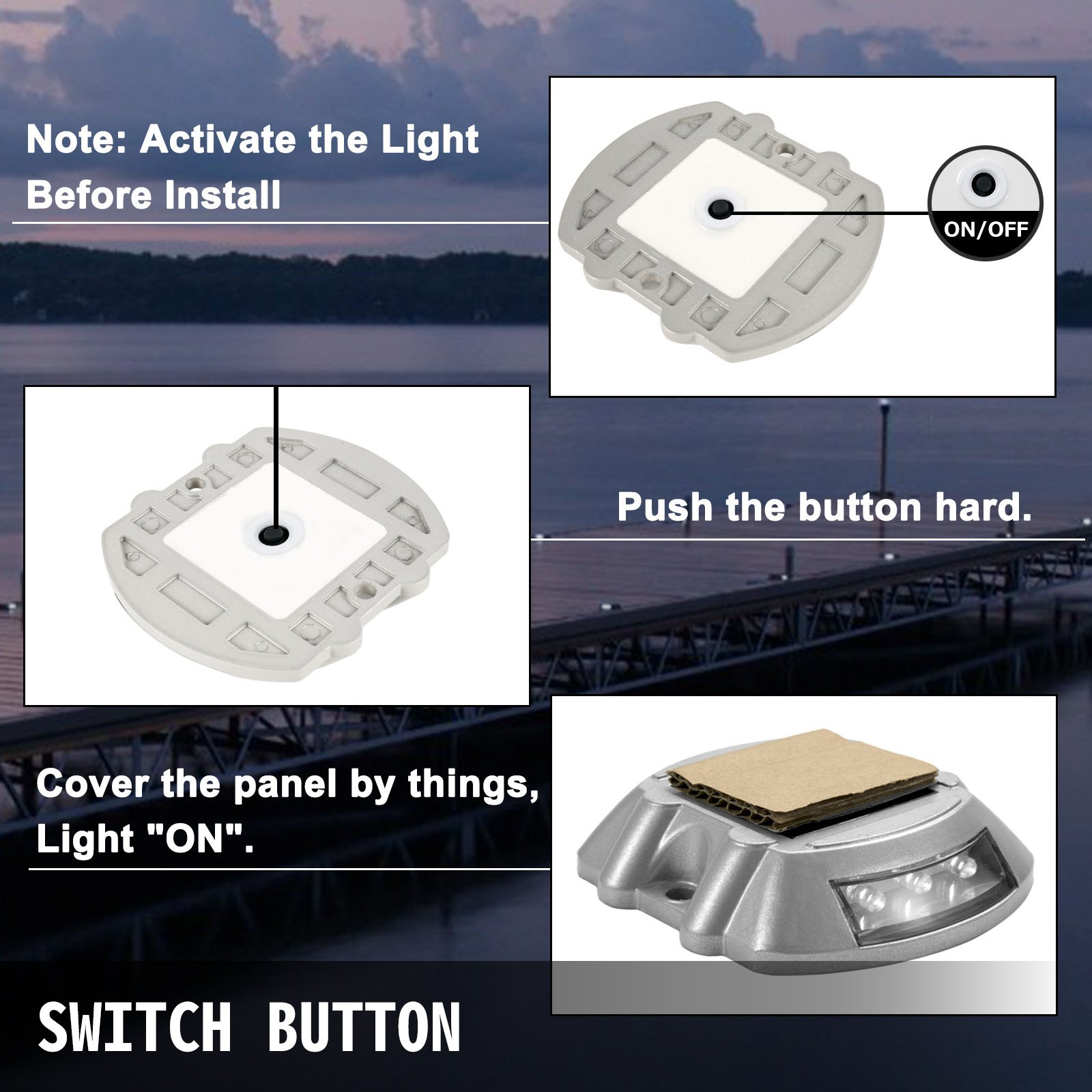 Vevor Energía Solar 6 Leds Luces Luz Solar De Tierra Para Entrada Carretera Rojo