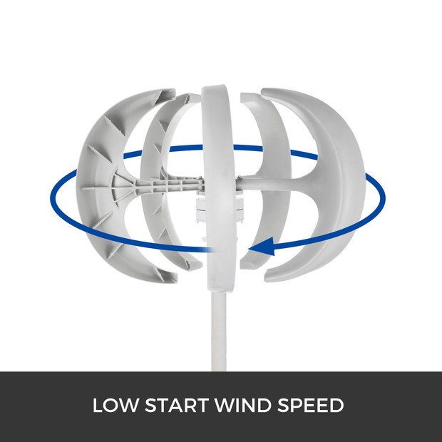 Turbina De Viento Linterna 300w Dc 12v Aerogenerador Linterna Eólico Vertical