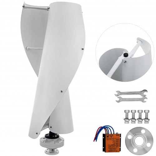 VEVOR Kit de Generador de Turbina Eólica 400W 12V Generador de Energía Doméstica Viento Horizontal Diseño de Brida Conveniente Generador vertical