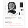 VEVOR Ventilador Solar de Camping 10400 mAh, con Panel Solar y Linterna LED, Batería Recargable Portátil 7 W y 20 cm, 4 Velocidades y Funcionamiento Silencioso para Picnics, Barbacoas, Pesca