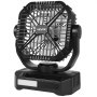 VEVOR 10400mAh Solar Fan, Camping Fan with Solar Panel & LED Lantern, 7W 20 cm Portable Rechargeable Battery Powered for Outside, 4-Speed and Quiet Operated for Picnic, Barbecue, Fishing, Travel