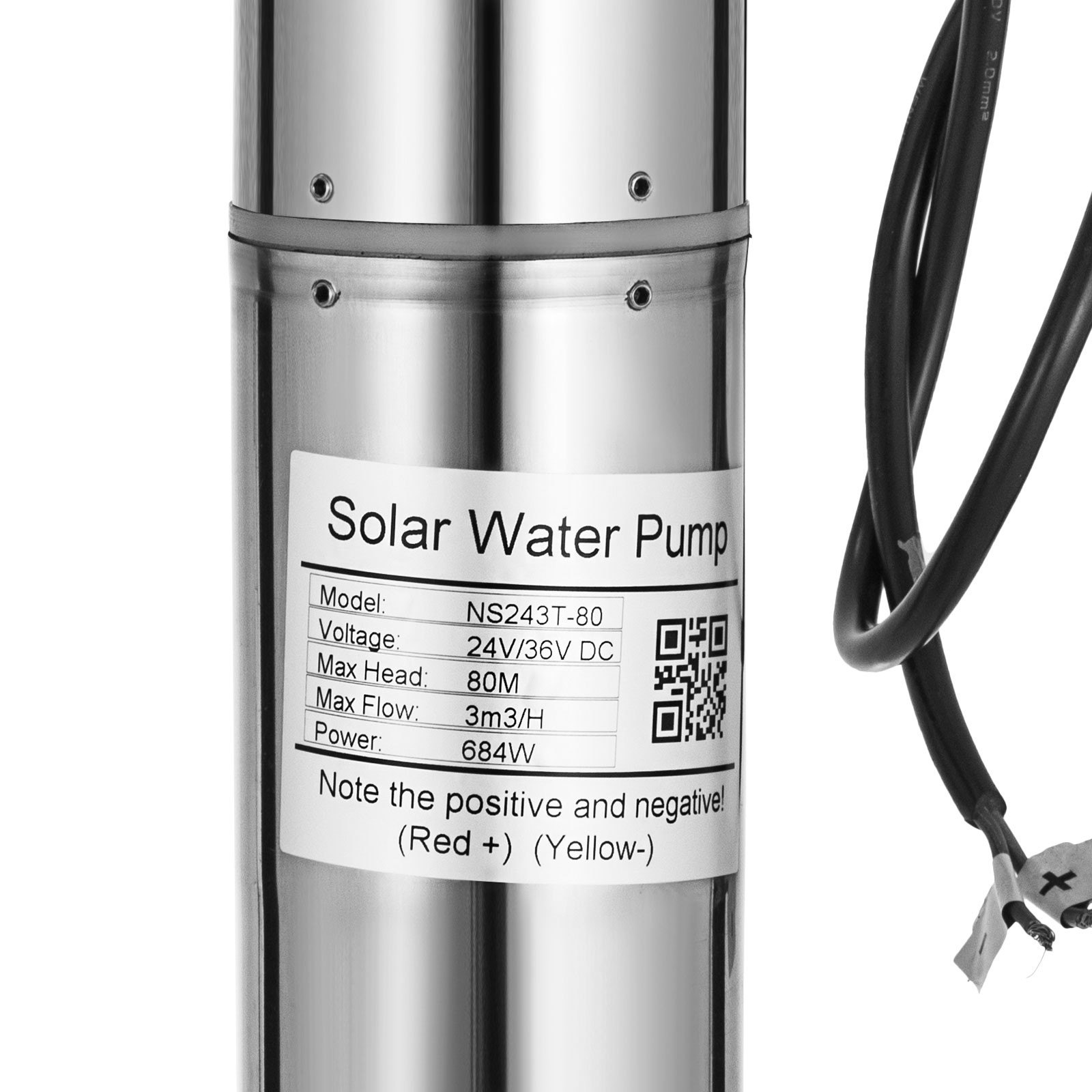 Bomba De Agua Solar Max. 80m Ns243t-80 Pozo Profundo Carcasa 3m3/h