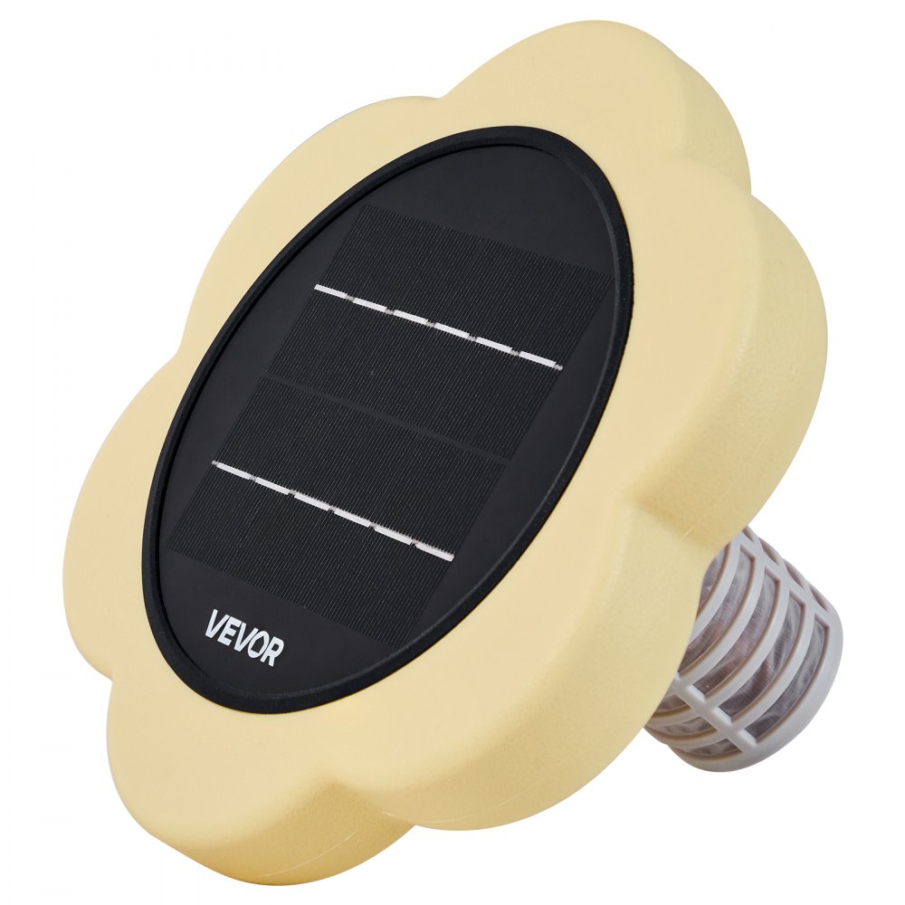 VEVOR Ionizador Solar para Piscinas hasta 170.343 L, Purificador de Agua con Ionización de Cobre con Ánodo de Cobre, Resorte, Cepillo para Evitar Olores Desagradables, en Forma de Flor, Amarillo