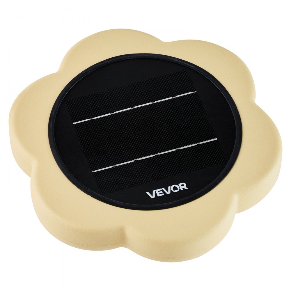 VEVOR Ionizador Solar para Piscinas hasta 170.343 L, Purificador de Agua con Ionización de Cobre con Ánodo de Cobre, Resorte, Cepillo para Evitar Olores Desagradables, en Forma de Flor, Amarillo