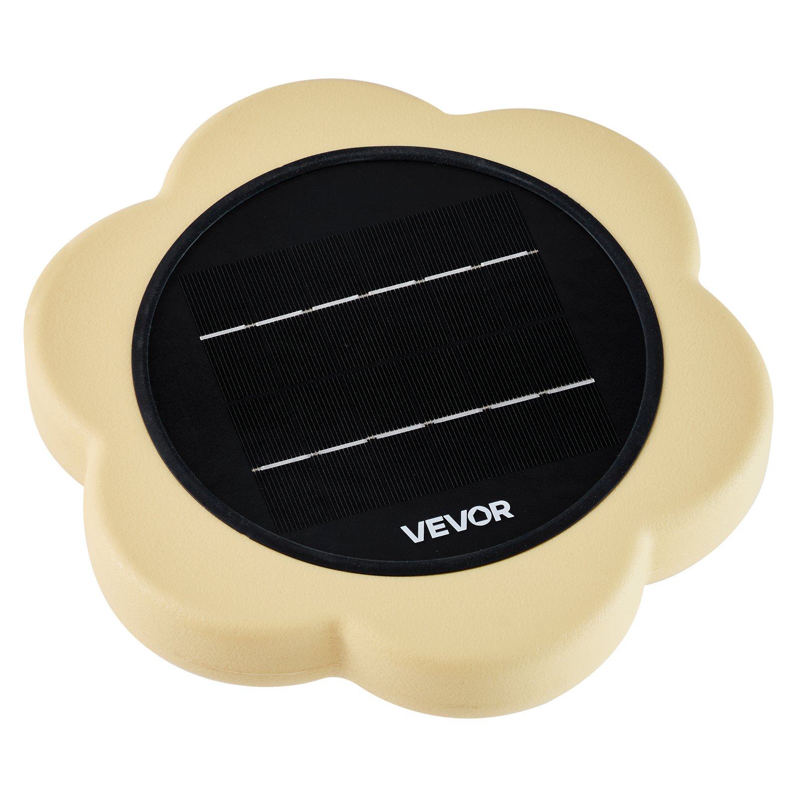 VEVOR Ionizador Solar para Piscinas hasta 170.343 L, Purificador de Agua con Ionización de Cobre con Ánodo de Cobre, Resorte, Cepillo para Evitar Olores Desagradables, en Forma de Flor, Amarillo