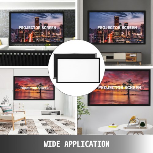 Pantalla De Proyector Diagonal 120” 16:9 Para Película Portátil Montaje En Pared