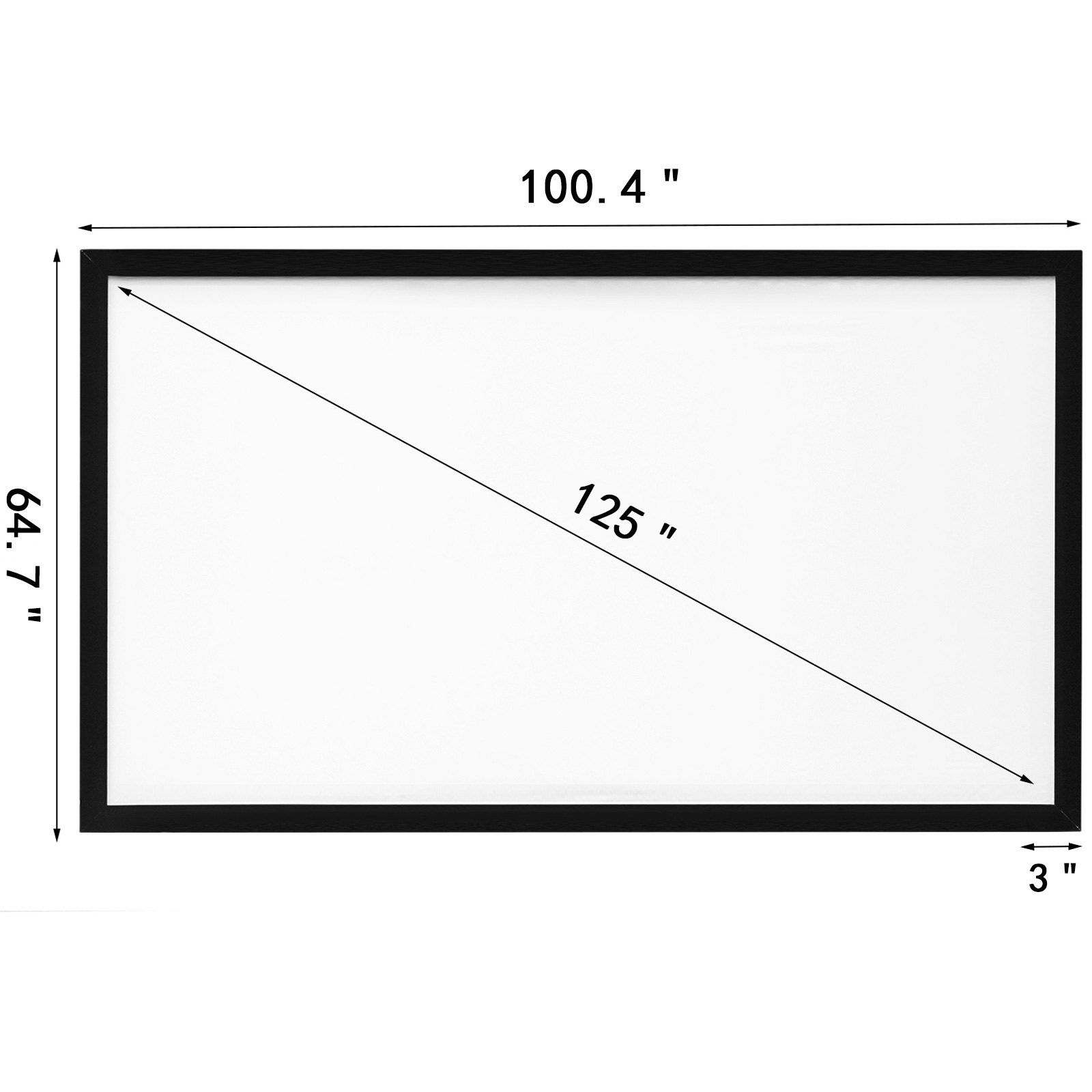 Proyector Pantalla De 125 "16: 9 Hd Cine Marco De Aluminio 3d.4k 1.2 Gains