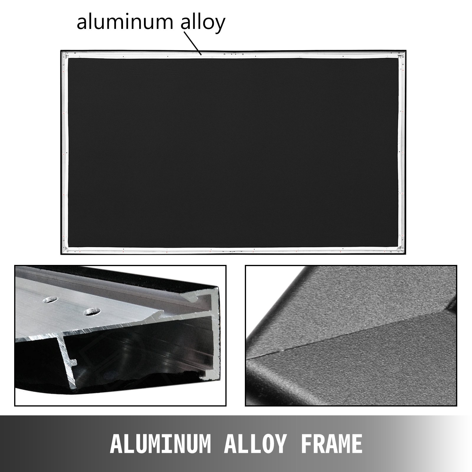 Pantalla De Proyector Diagonal 135” 16: 9 Pantalla De Cine 4k Marco De Aluminio