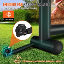 VEVOR Pantalla de Proyección Inflable Pantalla de Cine al Aire Libre 16:9 de 16 Pies con Lienzo de Ventilador 287x163 cm Proyección Trasera Delantera Montaje Estable para Fiesta, Camping al Aire Libre