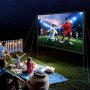 VEVOR Pantalla de Proyector de Pie 304,8 cm 16:9 HD Pantalla de Proyección Portátil de Doble Cara Antiarrugas Amplio Ángulo de Visión con Bolsa de Almacenamiento para Proyector de Vídeo Cine en Casa