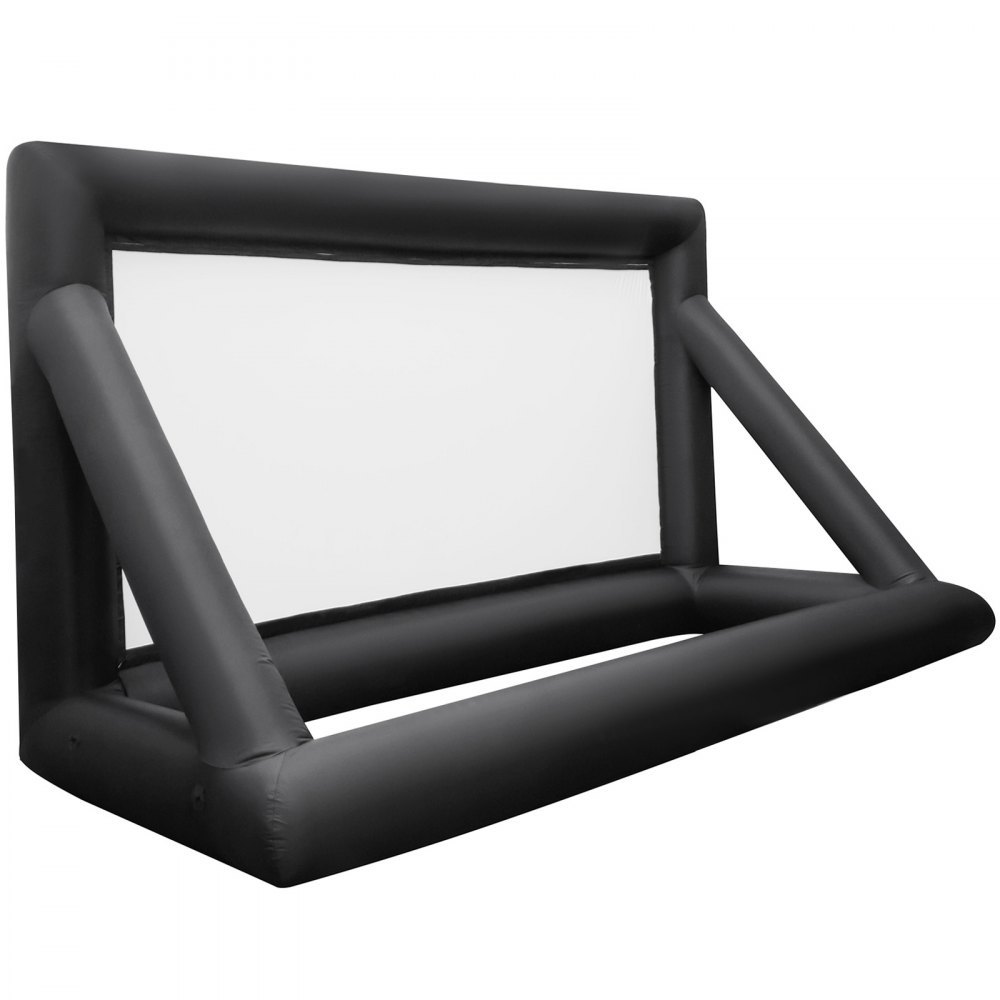 VEVOR Pantalla de Cine Inflable 3 x 5 m, Pantalla de Proyector Portátil 3D, con Tamaño Inflado de 4,87 x 2,18 x 2,89 m, Pantalla Inflable con Soplador de Aire Blanco y Negro, Pantalla Lavable de Tela