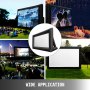 VEVOR Pantalla de Cine Inflable 6 x 4 m, Pantalla de Proyector Portátil Blanco y Negro para Películas 3D Videos, Pantalla con Proyector al Aire Libre Lavable y Estable, Pantalla de Alta Resistencia