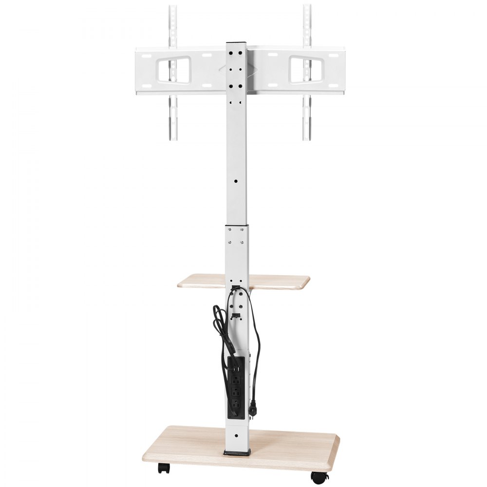 VEVOR Rolling TV Stand for 812.8-1778 mm TVs up to 40 kg, 25° Left-Right Rotation & Height-Adjustable TV Mount with Shelf for Bedroom Living Room (max. 600 x 400 mm)