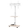 VEVOR Rolling TV Stand for 812.8-1778 mm TVs up to 40 kg, 25° Left-Right Rotation & Height-Adjustable TV Mount with Shelf for Bedroom Living Room (max. 600 x 400 mm)