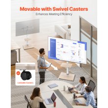 VEVOR Soporte de TV con Ruedas para Televisores 812,8-1778 mm, Altura Ajustable