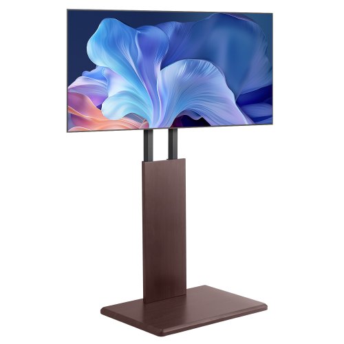 VEVOR Soporte de TV de Escritorio para Televisores de 812,8-1778 mm de Hasta 45 kg, Rotación de 15° a la Izquierda y a la Derecha, Soporte de TV con Altura Ajustable y Estante para Sala de Estar