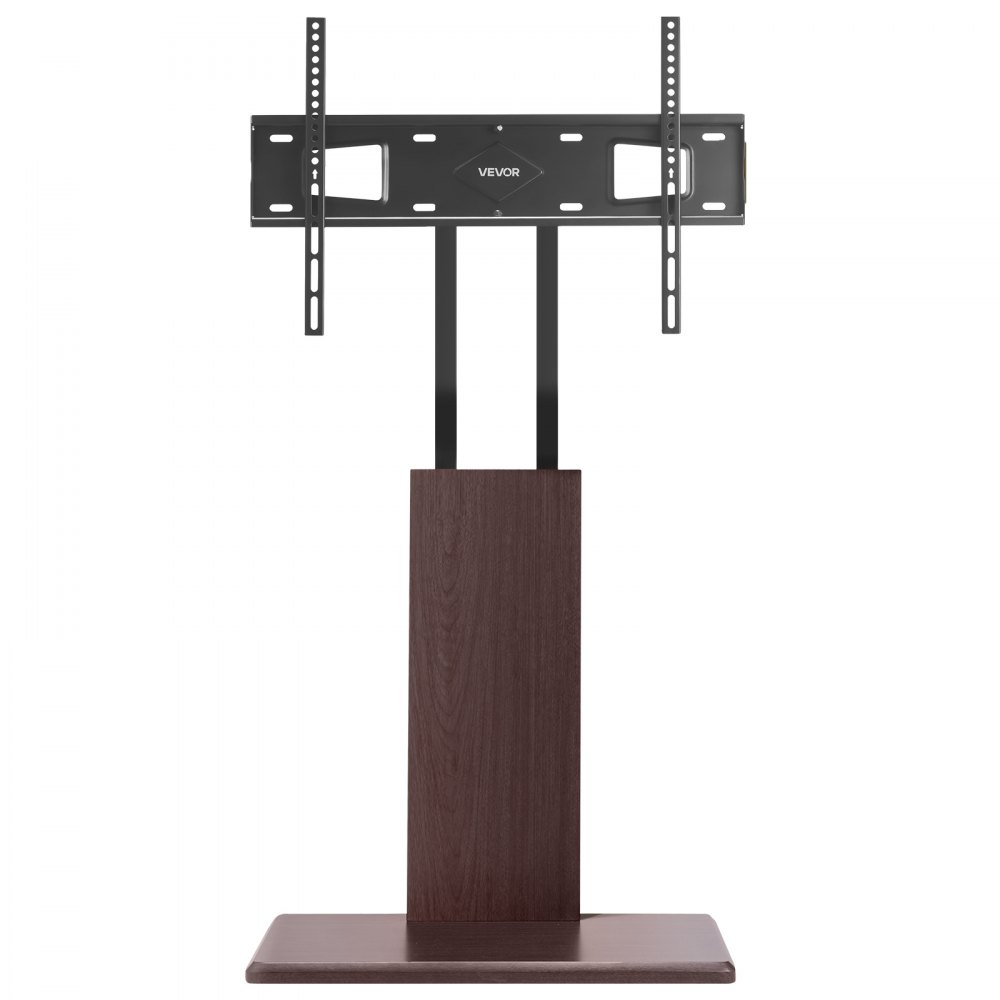 VEVOR Soporte de TV de Escritorio para Televisores de 812,8-1778 mm de Hasta 45 kg, Rotación de 15° a la Izquierda y a la Derecha, Soporte de TV con Altura Ajustable y Estante para Sala de Estar