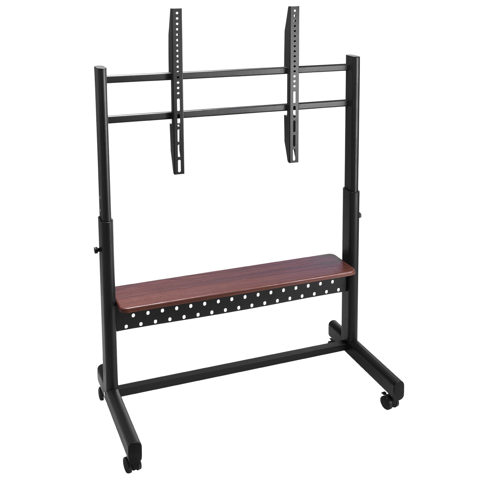 VEVOR Soporte de TV con Ruedas para Pantallas de 1397-2540 mm, Soporte de Monitor Portátil de Altura Ajustable con Estante de Hasta 92,99 kg para Sala de Estar, Oficina (máx. VESA 800 x 600 mm)