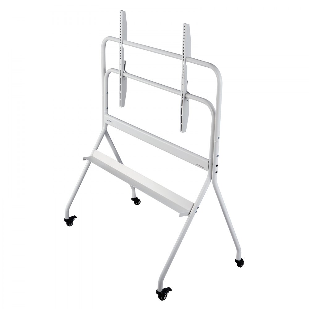 VEVOR Soporte de TV con Ruedas para Televisores de 889-2540 mm Capacidad de Peso 90 kg, Soporte de Suelo para Televisores con Estante (máx. VESA 800 x 600 mm) para Sala de Estar, Oficina, Blanco